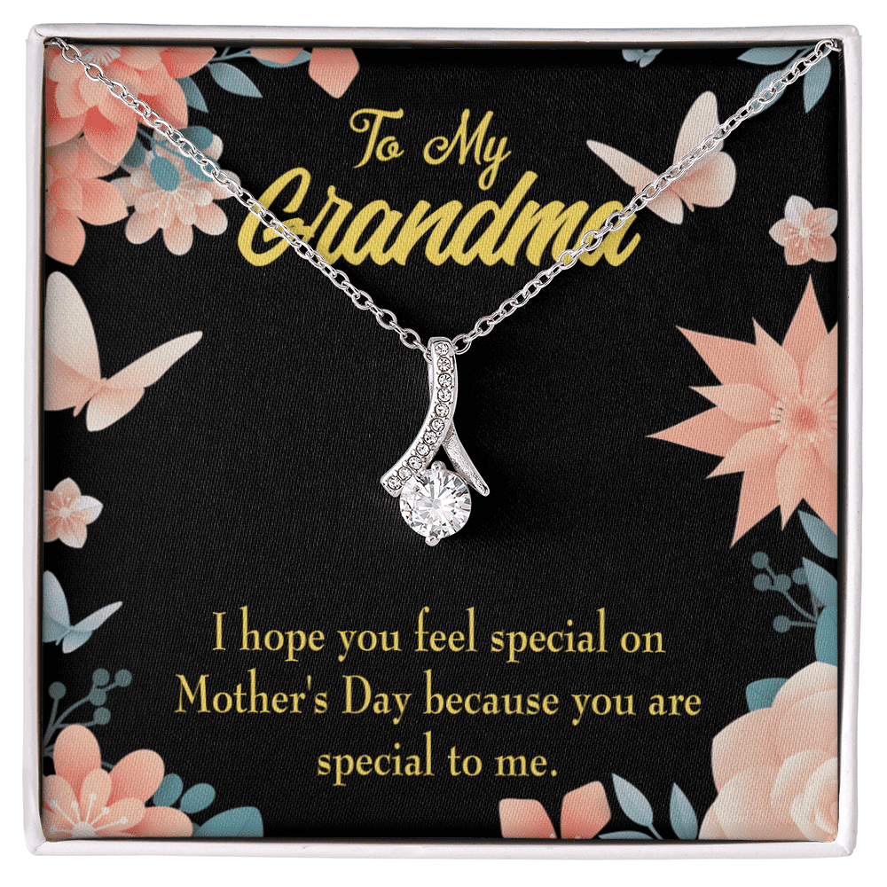 To My Grandmother Grandma Special Alluring Ribbon Necklace Message