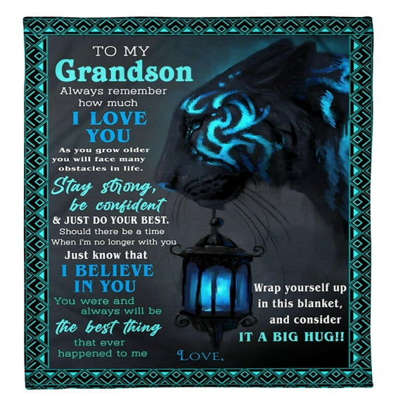 To My Grandson Always Remember How Much I Love You Fleece Blanket Family, Birthday, Grandson Gift, 30x40in Fleece Blanket
