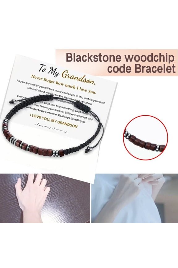 To My Grandson, I Love You Morse Code Bracelet,Men's Bracelet,Charm Bracelet .