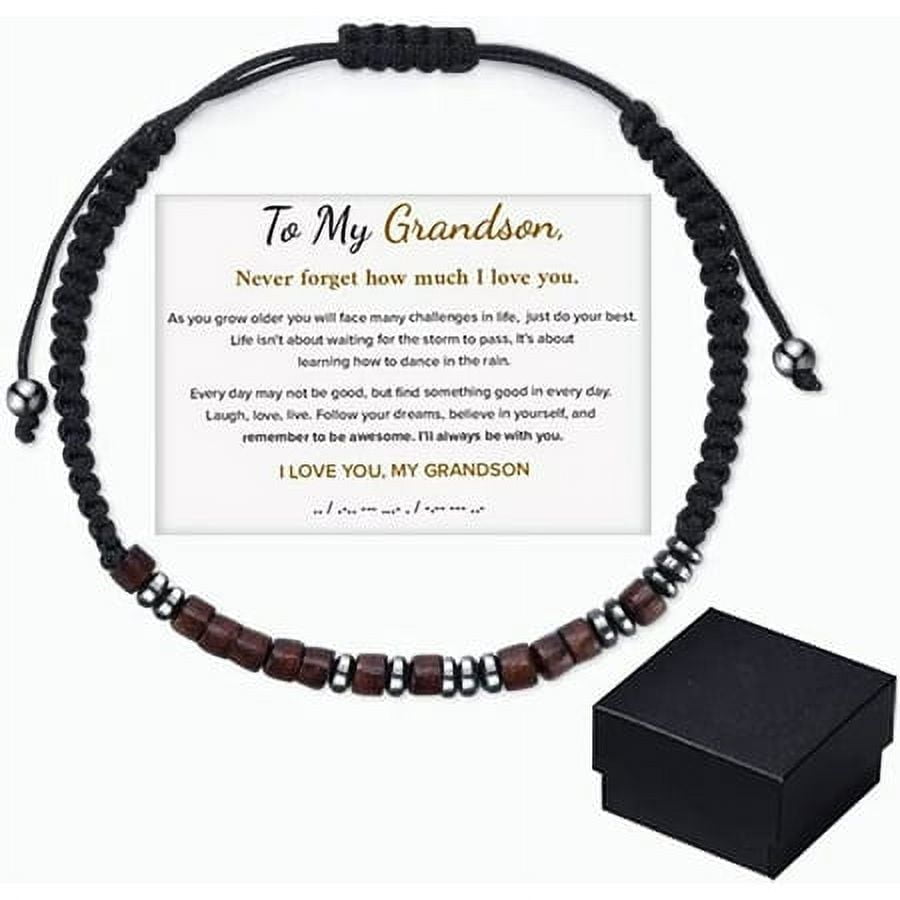 To My Grandson I Love You Morse Code Bracelet Personalized Mens Bracelet Inspirational Bracelet Braided Silk Adjustable Wristband Jewelry Gift 8a63d535 6edd 4945 9ca5 aa1c9067e36b.56daa2af4af426ef680bd3999b7acad2