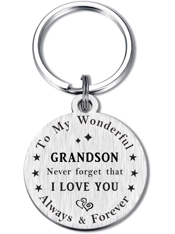 To My Grandson Keychain, Grandson Graduation Gifts, Grandson Gifts from Grandma, Best Grandson Gifts Ideas