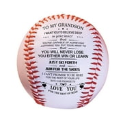 To My Grandson - You'll Never Lose - Personalized Baseball - Grandson Gifts from Grandma, Grandson Gifts, Baseballs for Son, Baseball Gifts for Boys Men, Graduation Gifts for Grandson