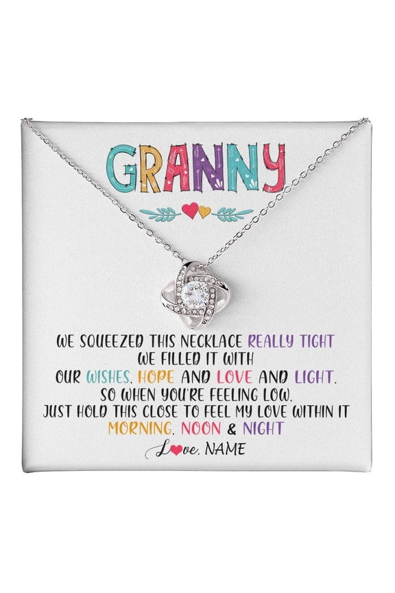 To My Granny Necklace From Grandkids Granddaughter We Squeezed This Necklace Granny Birthday Mothers Day Customized Gift Box Message Card