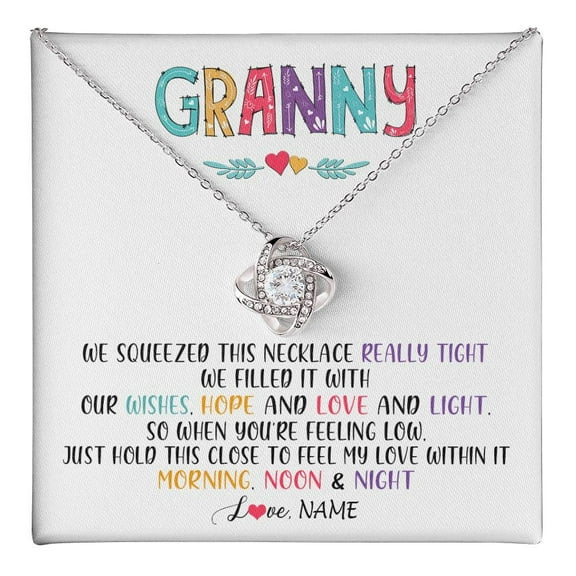 To My Granny Necklace From Grandkids Granddaughter We Squeezed This Necklace Granny Birthday Mothers Day Customized Gift Box Message Card