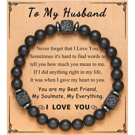 To My Husband, Boyfriend, Son, Grandson, Dad, Grandpa, Papa, Daddy, Brother, Man, Stepdad, Uncle, Fiance, Soulmate, Nephew, Godfather Gifts, Elastic Rope Bracelet for Men Teens