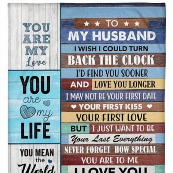 To My Husband I Wish I Could Turn Back The Clock Blanket Husband Home Decor Birthday Gift Bedding Couch, 50x60in Fleece Blanket