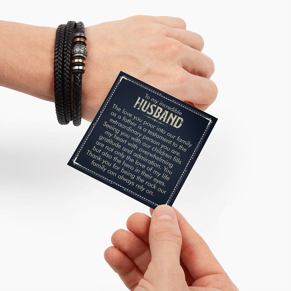 To My Husband Incredible Husband Love You Forever Bracelet
