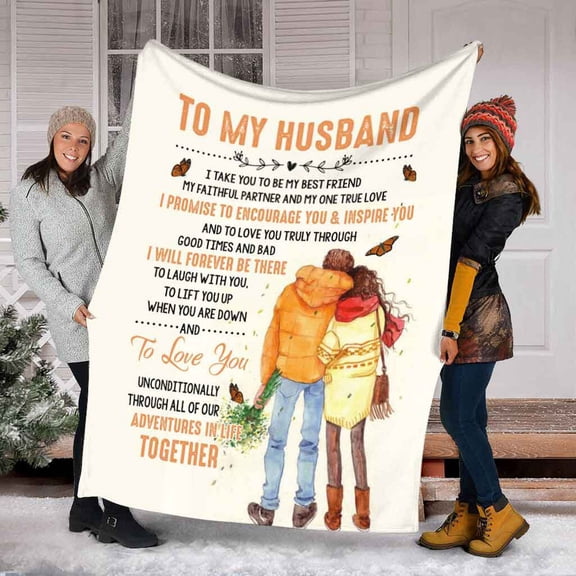 To My Husband My Faithful Partner And My One True Love Fleece Blanket Family,Birthday,Couple,Husband,For, 30x40in Fleece Blanket