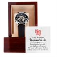 thumbnail image 1 of To My Husband To Be - Men's Openwork Watch - Mahogany Gift Box, 1 of 6