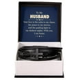 thumbnail image 1 of To My Husband Your Love is the Calm to My Chaos Men's Stainless Steel & Vegan Leather Cross Bracelet - Vegan Leather with Stainless Steel, 1 of 14