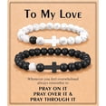 thumbnail image 1 of To My Love Couple Matching Cross Bracelet, Wedding Anniversary Christmas Birthday Valentine's Day Gift for Him Her, 1 of 6