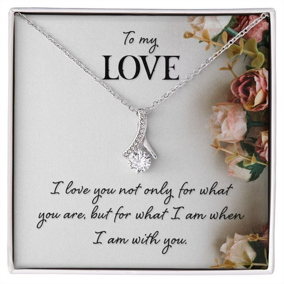 To My Love I Love You Not Only Alluring Ribbon Necklace Message Card