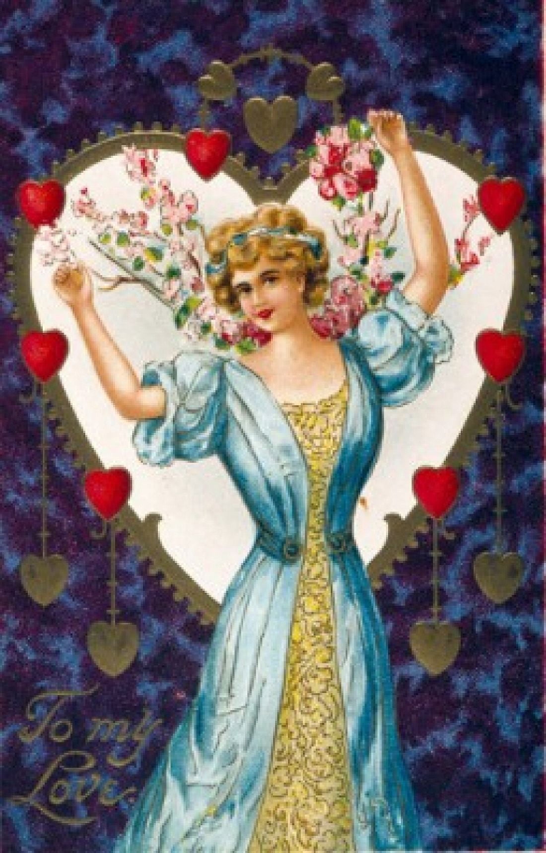To My Love Nostalgia Cards 1900 Canvas Art - (18 x 24)