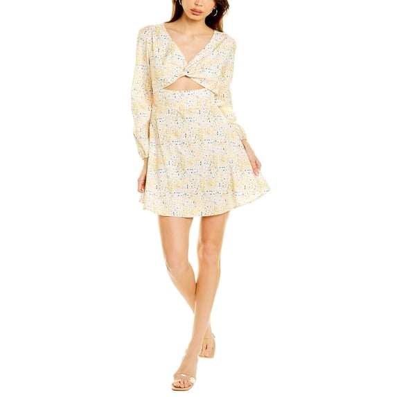 To My Lovers womens Cutout Mini Dress, s, Yellow