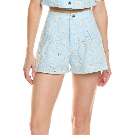 To My Lovers womens Embroidered Short, s, Blue