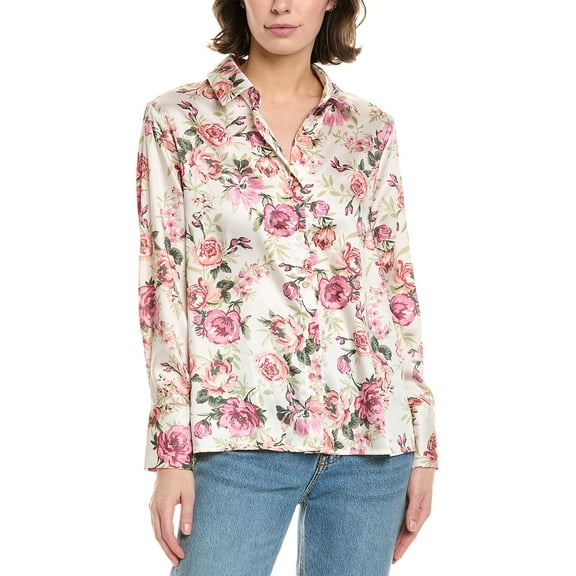To My Lovers womens  Floral Blouse, s, White