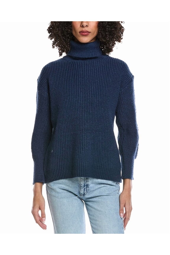 womens  Knit Turtleneck Sweater, m, Blue