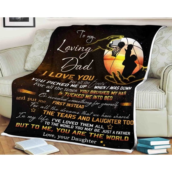 To My Loving Dad I Love You All The Times Basketball Blanket Dad From Daughter Father's Day Birthday Gift, 30x40in Fleece Blanket