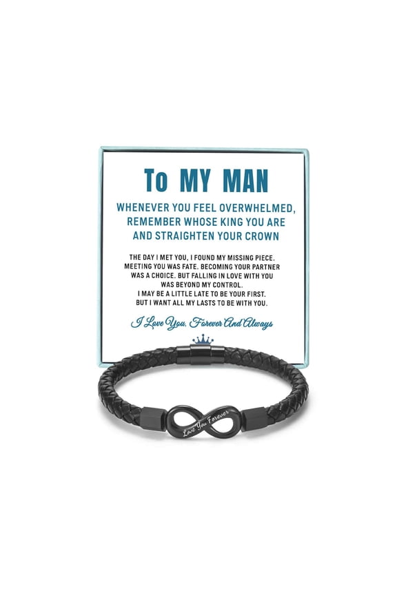 To My Man Bracelet, Gifts for Husband Boys Men Inspirational Bracelet for Birthday Confirmation Boyfriend Gifts