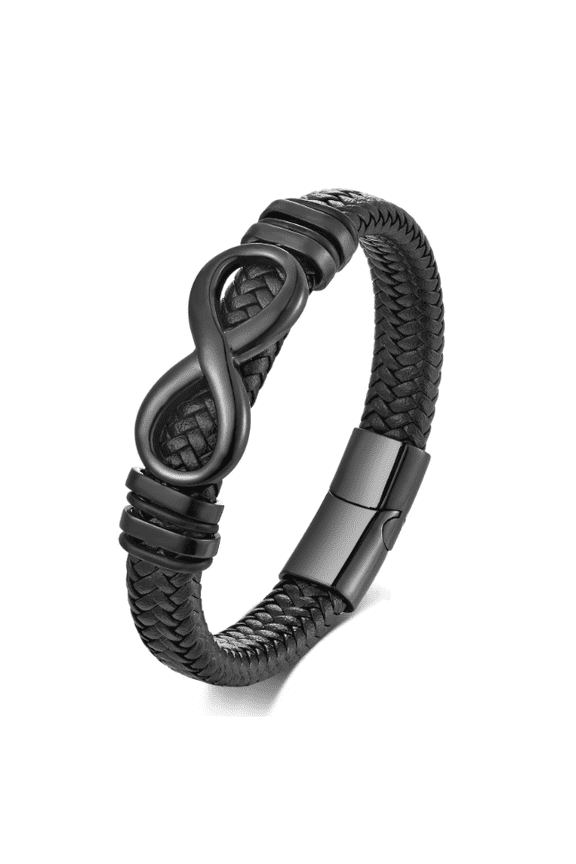 To My Man Infinity Bracelet, Personalized Infinity Knot Leather Bracelet,Custom Bracelets Valentine Christmas Gift for Him(1 pcs*kkl)