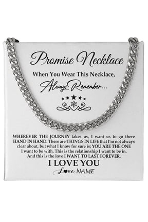 To My Man Promise Necklace I Love You, Gold Cuban Link Necklace