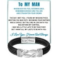 thumbnail image 1 of To My Man Straighten Your Crown Bracelet for Husband Boyfriend Mens Braided Leather Bracelets Valentine Birthday Christmas Gifts for Him, 1 of 9