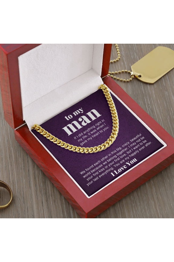 To My Man You Are My Happily Ever After For Boyfriend or Husband Gift Link Chain