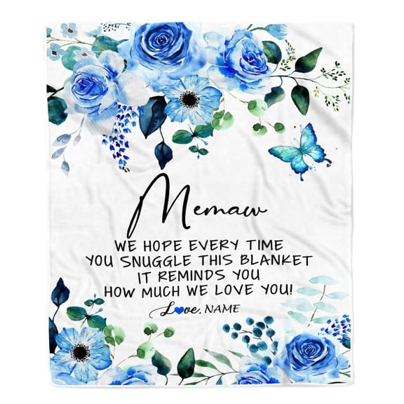 To My Memaw Blanket From GrandFloral How Much We Love You Memaw Birthday Mothers Day Fleece Blanket, 30x40in Fleece Blanket