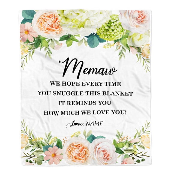 To My Memaw Blanket From GrandHow Much We Love You Flower Memaw Birthday Mothers Day Fleece Blanket, 50x60in Fleece Blanket