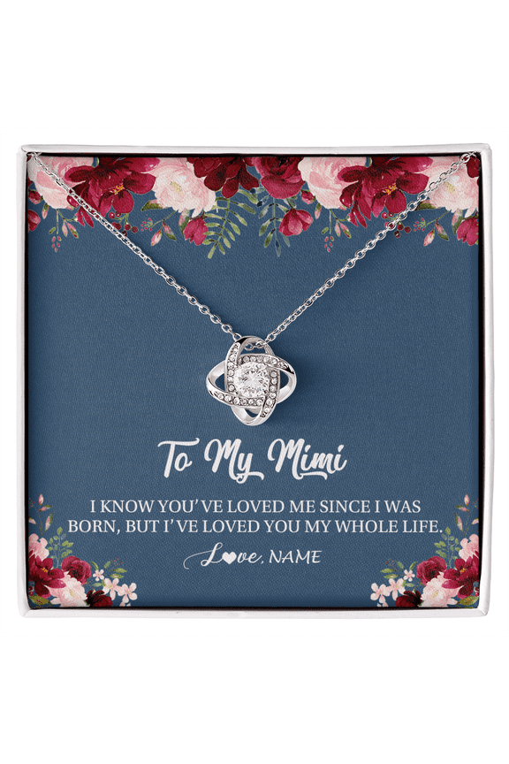 To My Mimi Necklace Loved You My Whole Life, White Love Knot Necklace