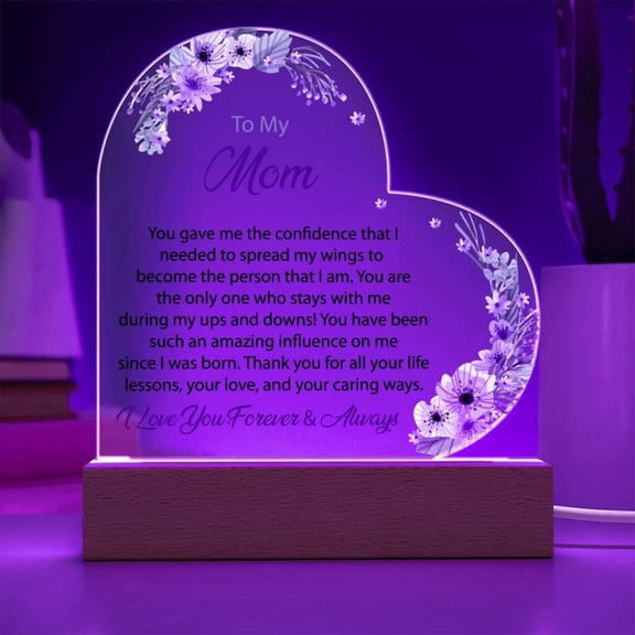 To My Mom Acrylic Heart Plaque Mothers Day Gift Birthday Gift For Mom Acrylic Plaque Gift HG