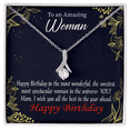 thumbnail image 1 of To My Mom Birthday Card Spectacular Woman Alluring Ribbon Necklace Message Card, 1 of 20