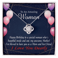 thumbnail image 1 of To My Mom Birthday Message Mom and Best Friend Infinity Knot Necklace Message Card, 1 of 17