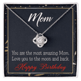 thumbnail image 1 of To My Mom Birthday Message To the Moon and Back Infinity Knot Necklace Message Card, 1 of 17