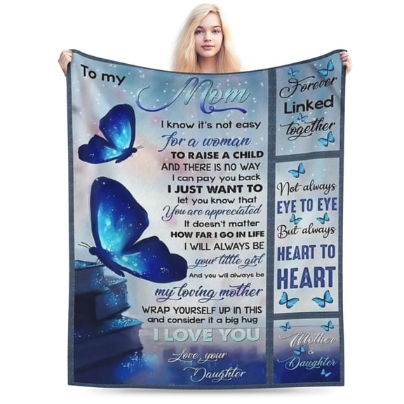 To My Mom Blanket Gift From Butterfly Effect Letter Quote Throw Blanket 60x50