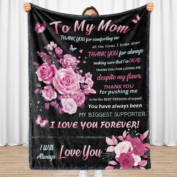 To My Mom Blanket from Daughter Son Birthday Gifts for Mom Flannel Throw Blankets for Couch Bed 30"x40"