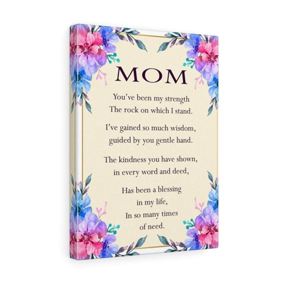 To My Mom Canvas Daughter Son for Mother Inspirational Wall Decor for Home Office Gym Inspiring Success Quote Print Ready to Hang Wall Art Unframed