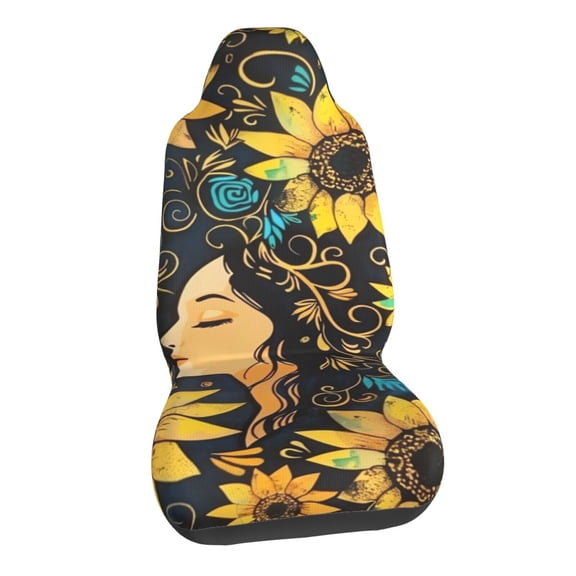 To My Mom Cute Flower Sunflowers Car Seat Covers Stretch Car Seat Protectors Universal Fit