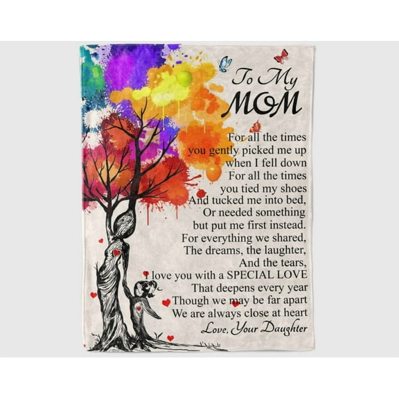 To My Mom For All The Times You Gently Picked Me Up Human Tree Blanket Family Mother Birthday Gift, 50x60in Fleece Blanket