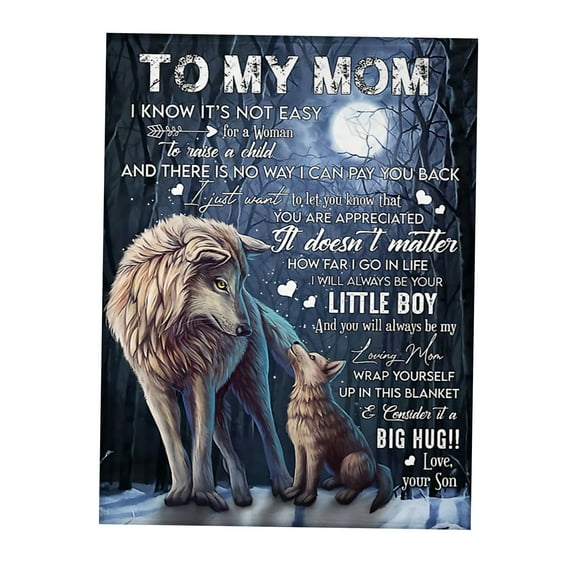 To My Mom From Son Wolf Blanket Wolf Art Birthday Anniversary Gift From Mom Mothers Day Gifts