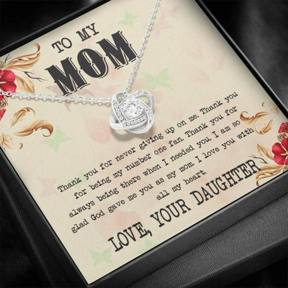 To My Mom Gift Love Knot Necklace, Mother's Day Cute Gift for Mom, Mother Daughter Necklace, Birthday Christmas present