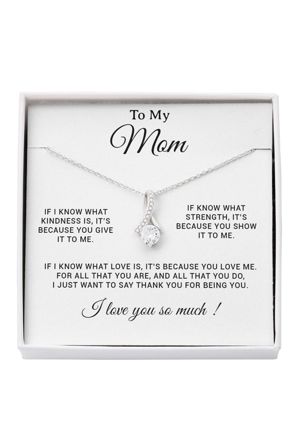 To My Mom Mother Day Birthday Special Necklace, A Meaningful Necklace Perfect For Anniversaries, Birthdays, Valentine V6849, White Alluring Necklace