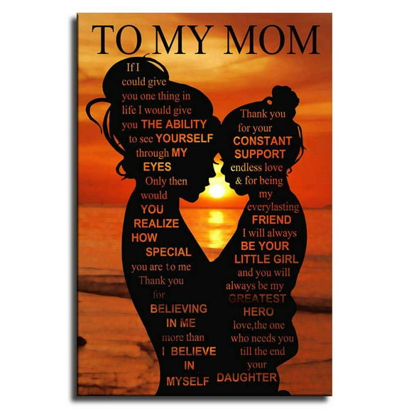 To My Mom Poster I Love You Mom Wall art Gift From Daughter Son, Mother'S Day Canvas Print Gift For Mom