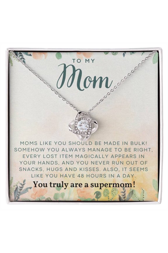To My Mom Supermom Mother'S Day Necklace, A Meaningful Necklace Perfect For Anniversaries, Birthdays, Valentine V7843, Gold Love Knot Necklace