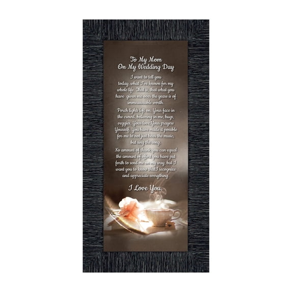 Wedding Keepsake Frame, To My Mom Poem for Mother of Bride