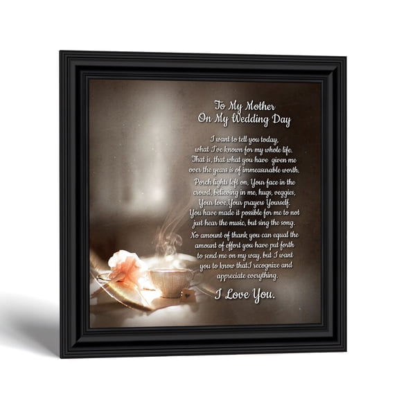 Wedding Keepsake Frame, To My Mom Poem for Mother of Bride