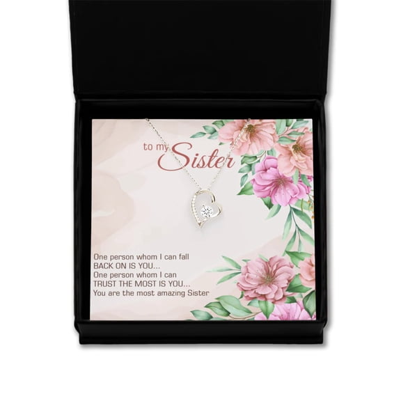 To My Most Amazing Sister, Birthday Gift Necklace For Sister, Solitaire Crystal Necklace, Graduation Gift Necklace For Sister, From Brother