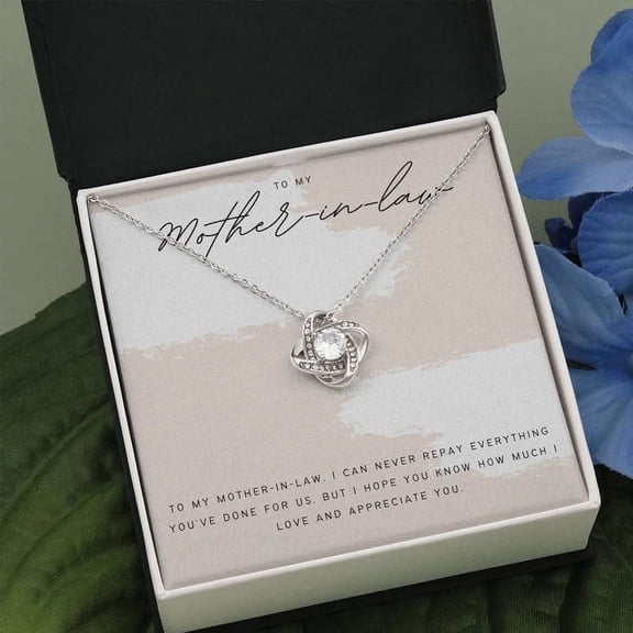 To My Mother in Law Necklace from Daughter, Gift to Mother-in-Law for Christmas, Birthday, Mother's Day, Message Card to Mom-in-Law