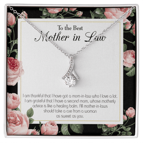 To My Mother-in-Law Second Mom Alluring Ribbon Necklace Message Card