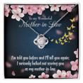 thumbnail image 1 of To My Mother-in-Law Seriously Lucky Infinity Knot Necklace Message Card, 1 of 17